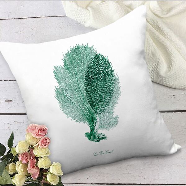 

Coral Print Cushion Cover Without Filler, Multicolor