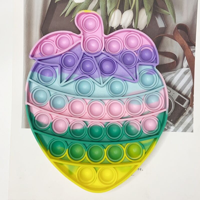 

1pc Strawberry Shaped Push Bubble Toy, Multicolor