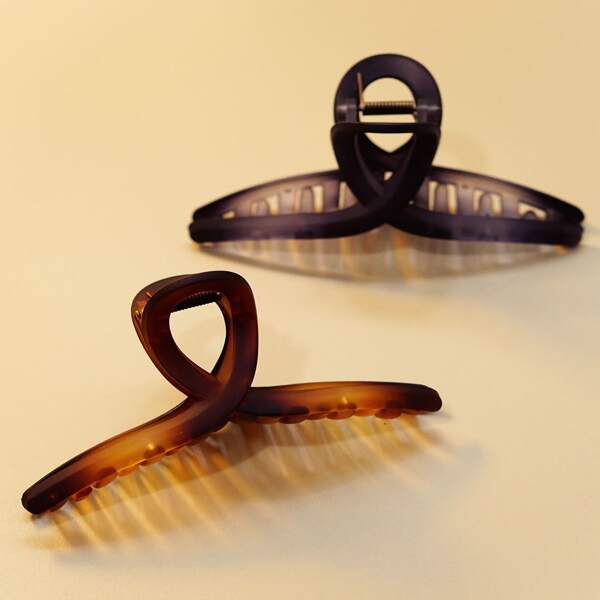 

2pcs Simple Hair Claw, Multicolor