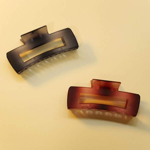 

2pcs Simple Hair Claw, Multicolor