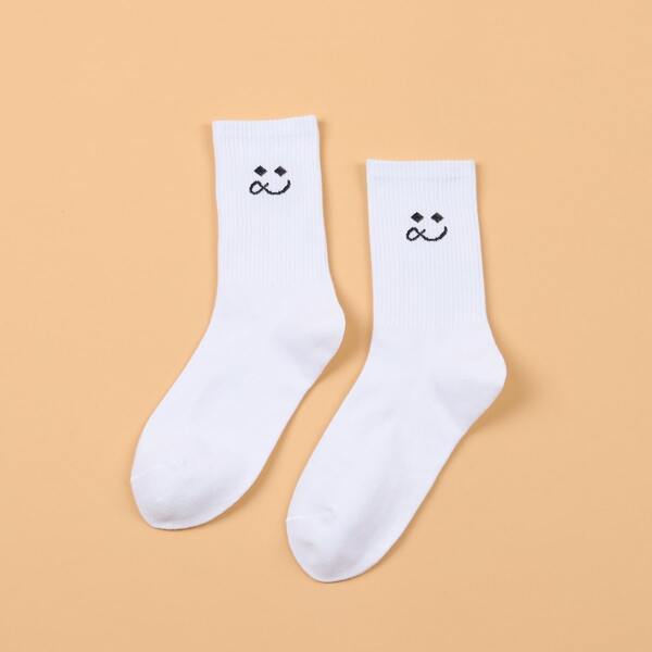 

Cartoon Graphic Crew Socks, White