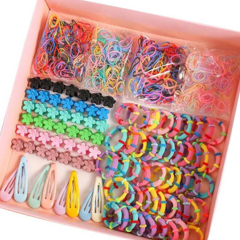 

870pcs Random Color Hair Accessory Set, Multicolor