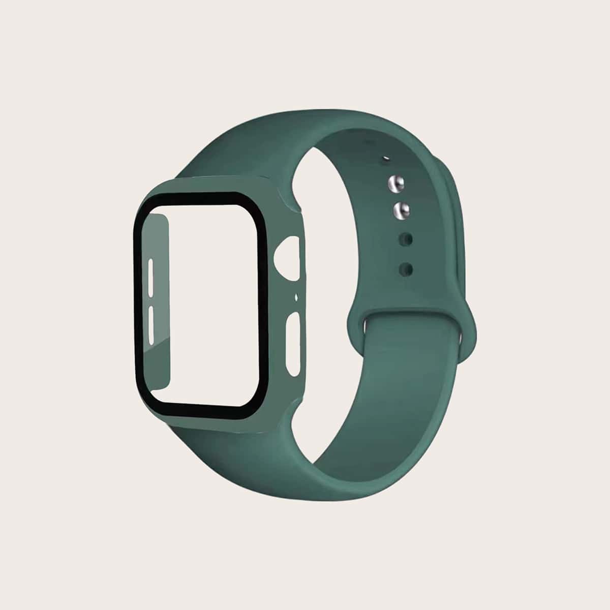 

2 In 1 Watchband & Case For iWatch, Dark green