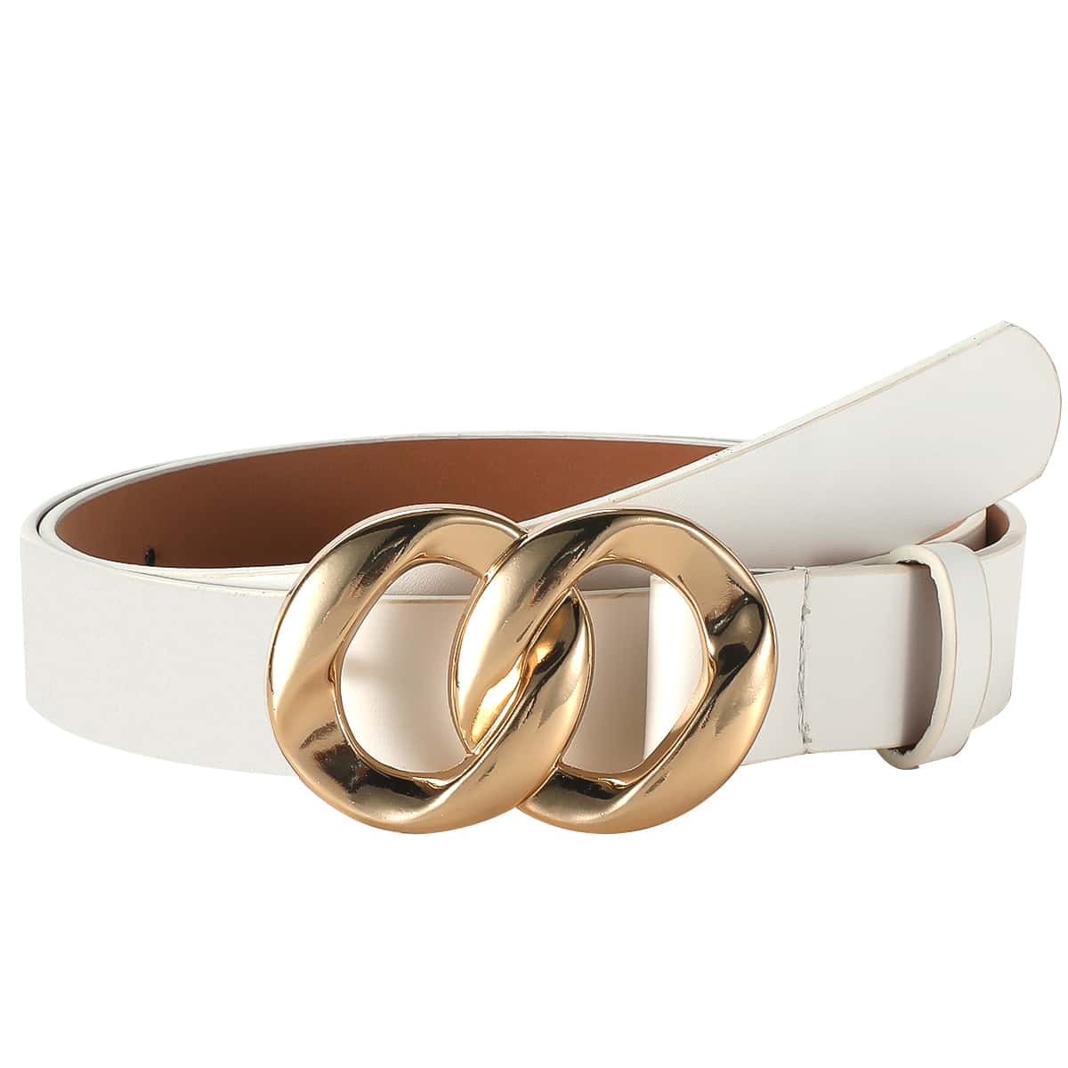 

Double O-ring Buckle Belt, White