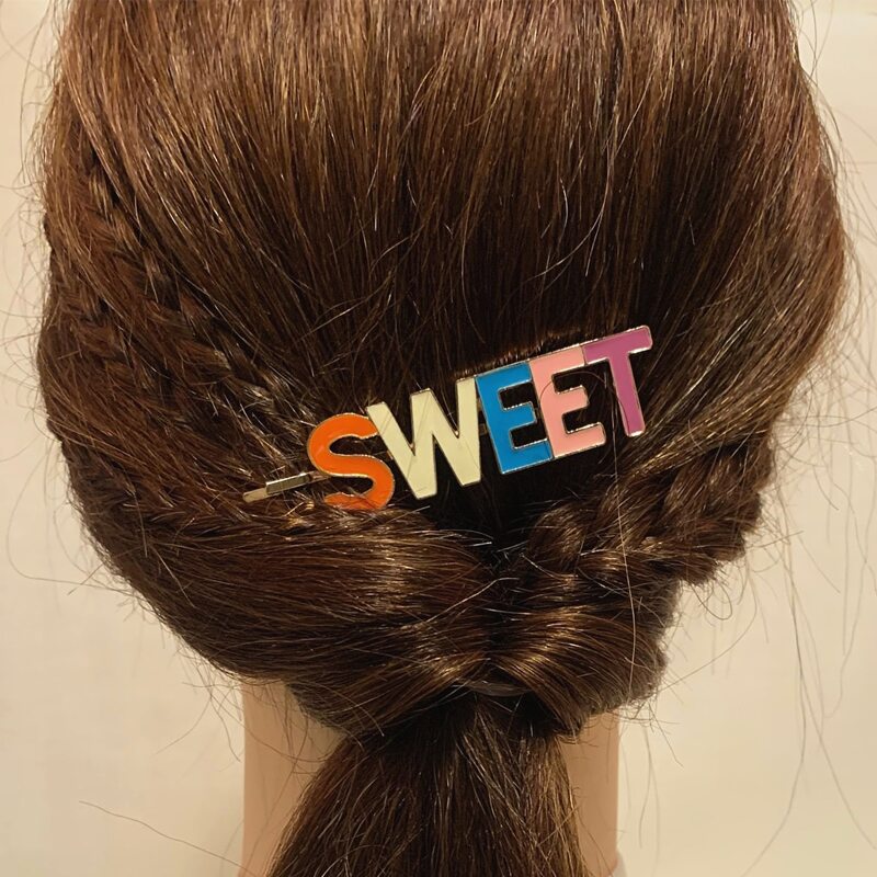 

Letter Design Hair Clip, Gold