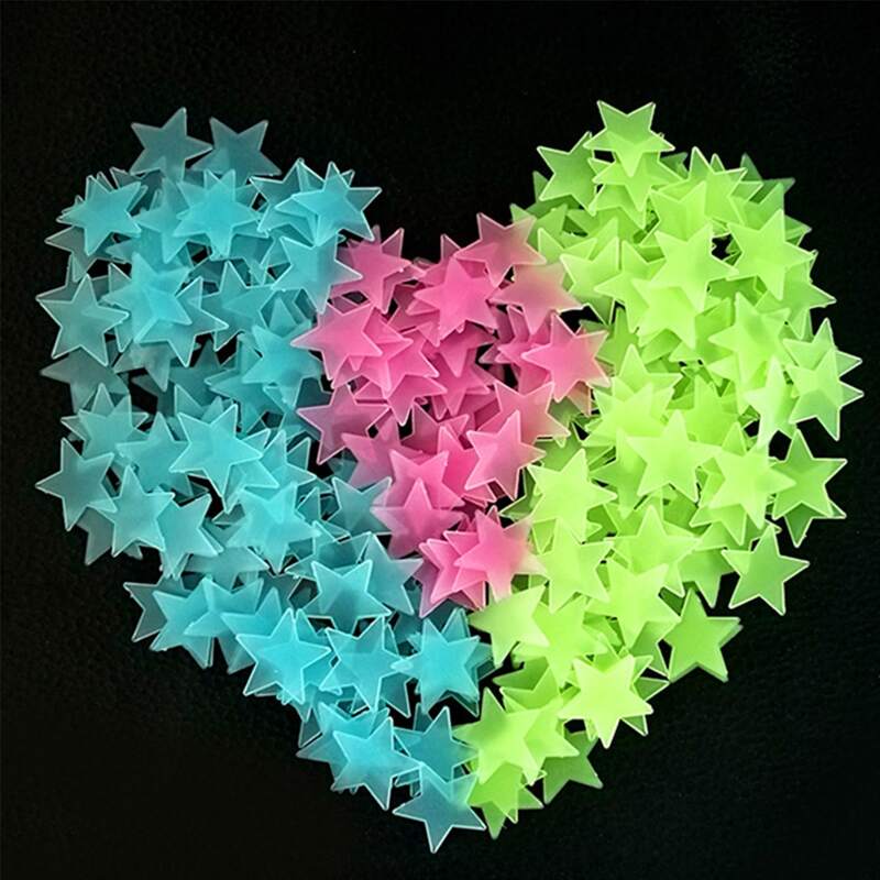 

100pcs Star Shaped Glow Sticker, Multicolor