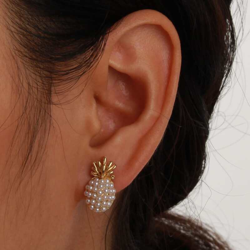 

Faux Pearl Stud Earrings, White