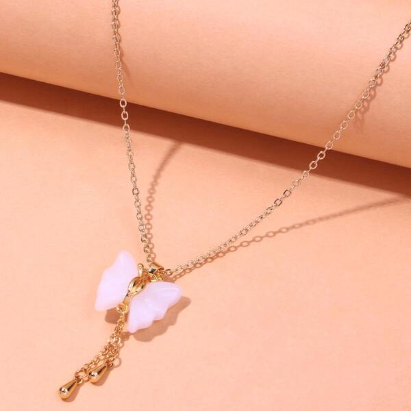

Butterfly Charm Necklace, Gold