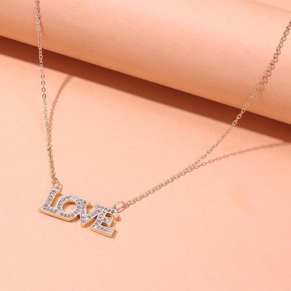 

Zircon Letter Charm Necklace, Gold
