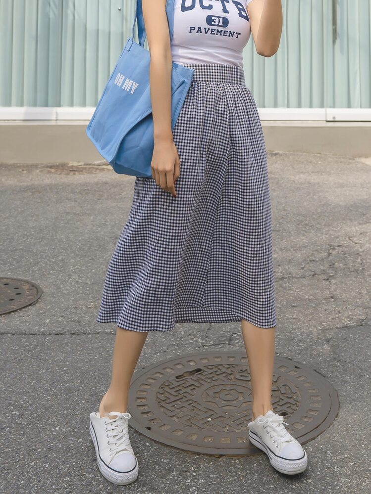 シロクマさん専用✴︎シースルーギンガムスカート(ネイビー) drop-kaitori_sk27-2407-1
