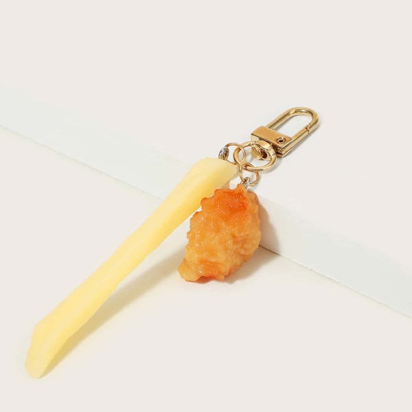 

Fried Chips & Popcorn Chicken Bag Charm, Multicolor
