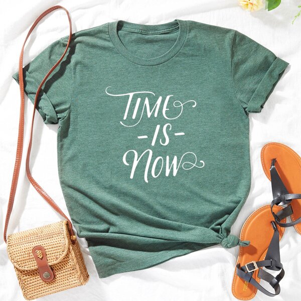 

Plus Slogan Graphic Tee, Green