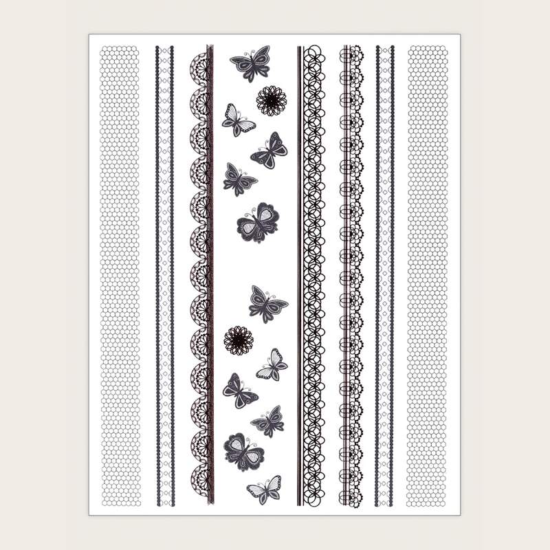 

1sheet Lace Pattern Nail Art Sticker, Multicolor