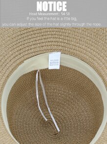 Bow Decor Straw Hat Boho - Khaki - View 5