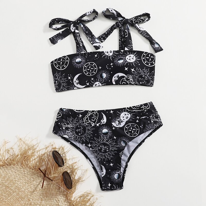 

Sun & Moon Bikini Swimsuit, Black