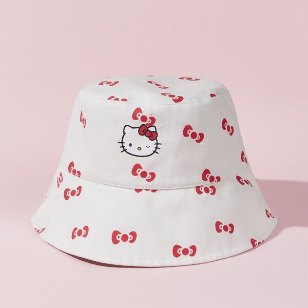 

Cartoon Embroidered Bucket Hat, Multicolor