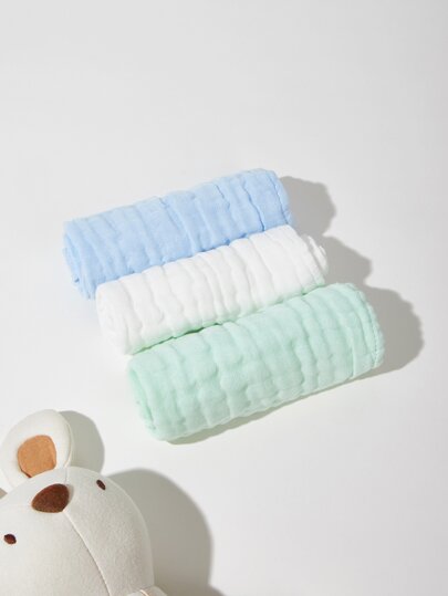 3件套 Oeko-Tex 认证柔软棉质婴儿面巾、新生儿毛巾手巾