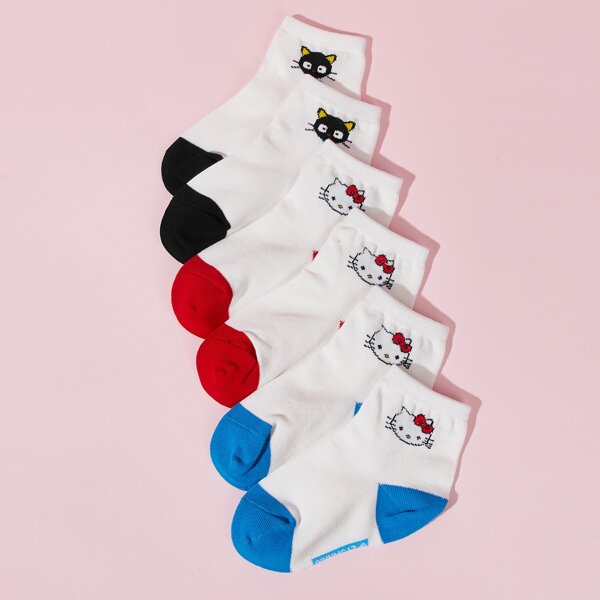 

3pairs Girls Cartoon Graphic Socks, Multicolor