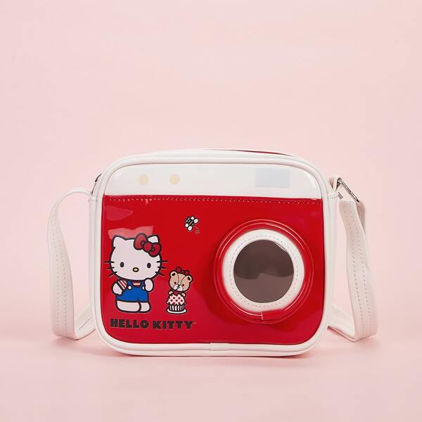 

Girls Cartoon Graphic Camera Design Crossbody Bag, Red