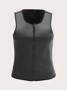 Plus Zip Front Corset - Grey - View 1