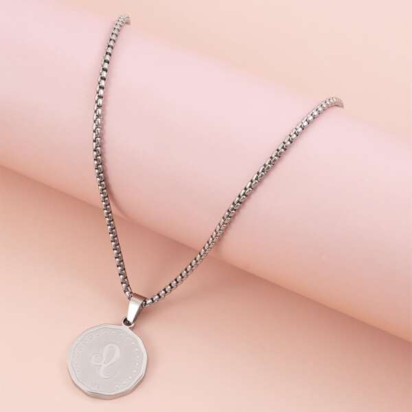

Constellation Symbol Pattern Pendant Necklace, Silver