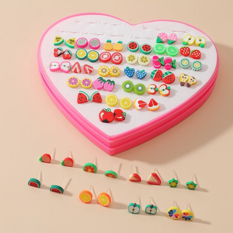 

36pairs Fruit Decor Stud Earrings, Multicolor