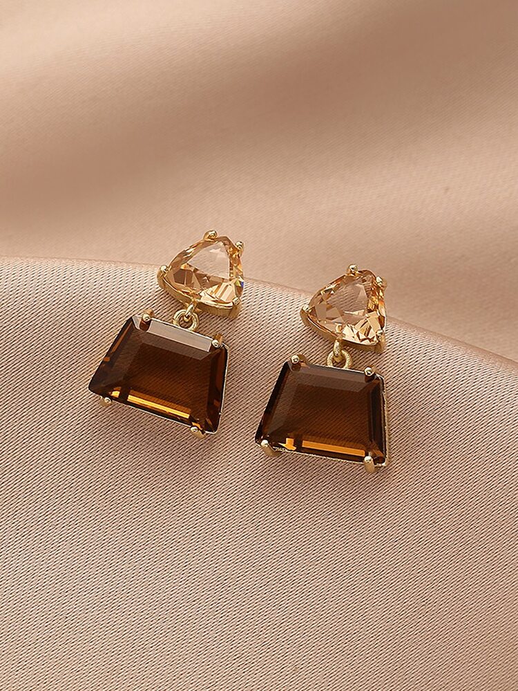 Geometric Crystal Drop Earrings