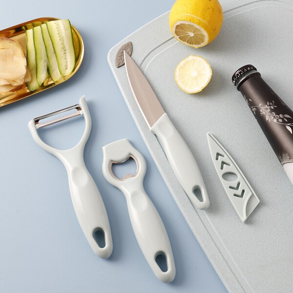 

1pc Peeler & 1pc Opener & 1pc Fruit Knife, Mint blue