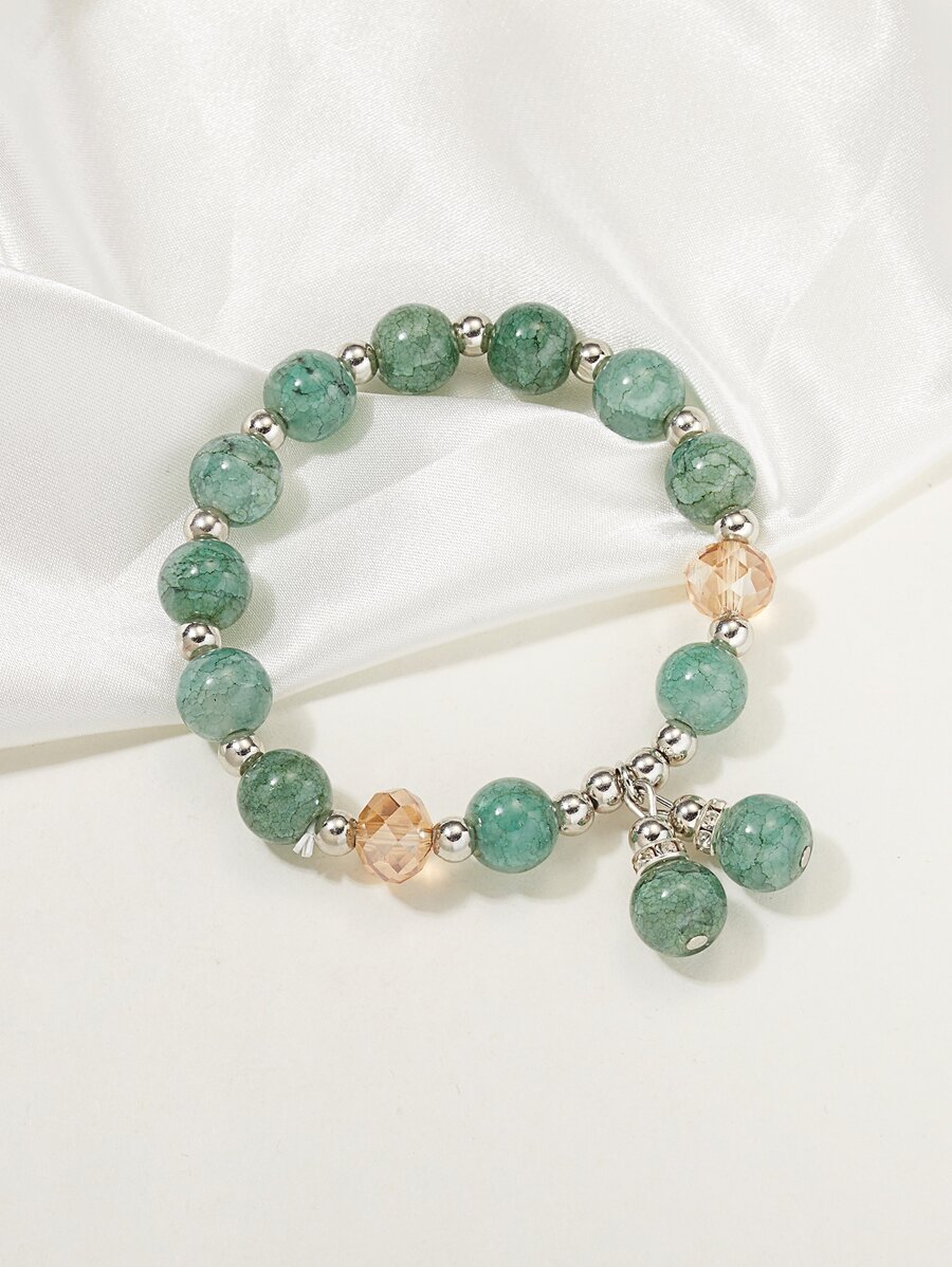 Pulsera con cuenta piedra - Verde - Ver 1