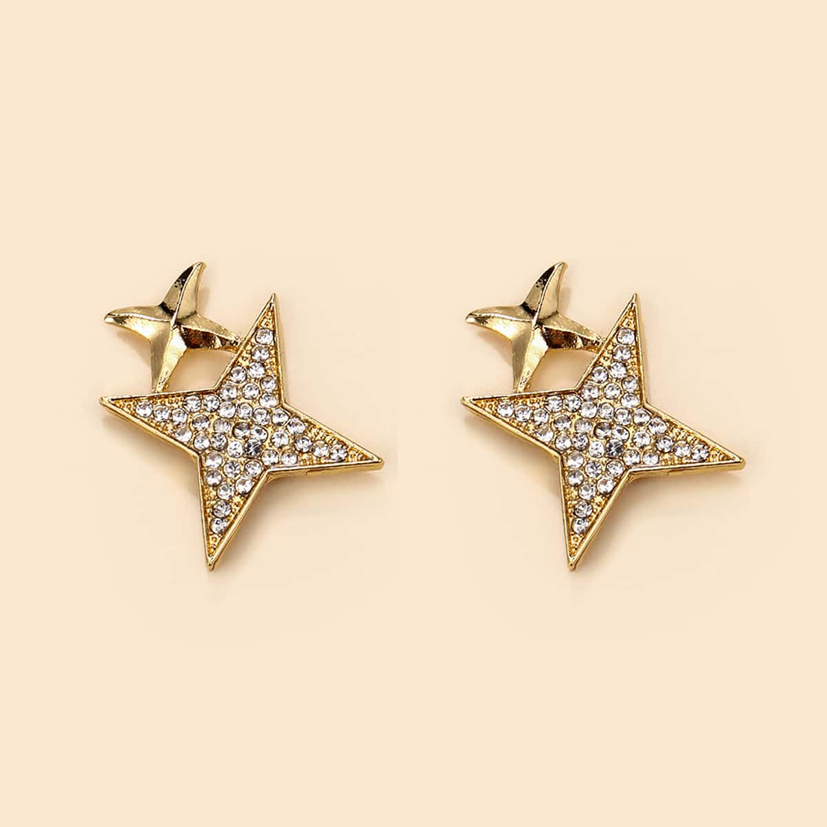 

Star Decor Stud Earrings, Gold