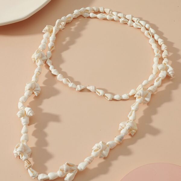 

Shell Beaded Necklace, White