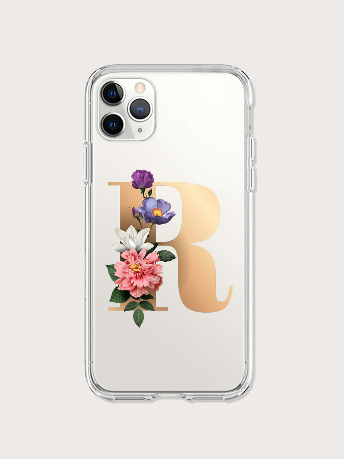 字母圖案透明手機殼 - 無色 - 查看 1