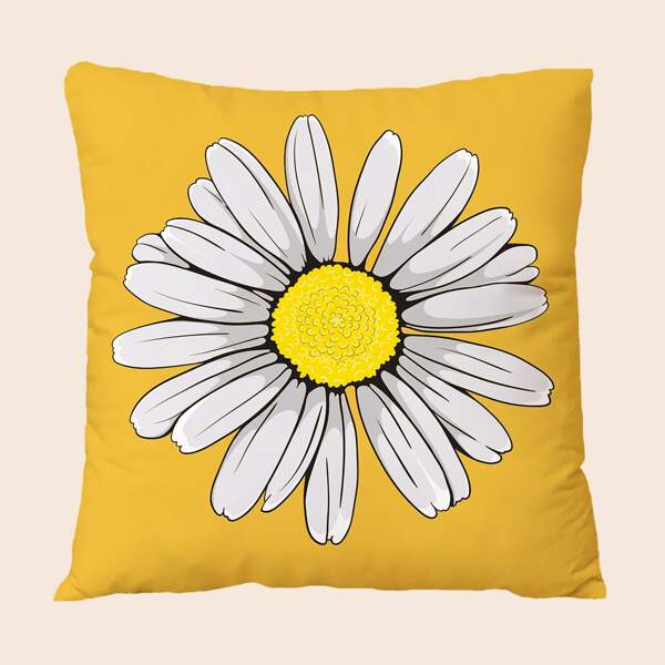 

Daisy Print Cushion Cover Without Filler, Multicolor