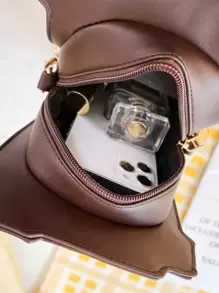 Y2K街頭時尚潮流萬用咖啡杯造型女式斜揹包，獨特可愛中性包 - 咖啡棕 - 查看 7