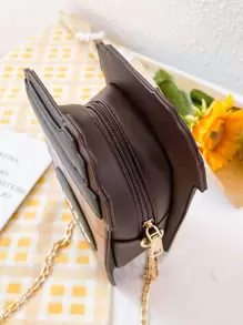 Y2K街頭時尚潮流萬用咖啡杯造型女式斜揹包，獨特可愛中性包 - 咖啡棕 - 查看 8