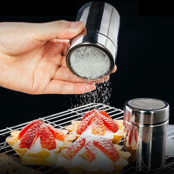 

1шт Бак для порошковой пыли из нержавеющей стали, Серебряные