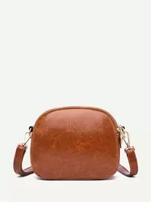 Mini Vintage Design Flap Crossbody Bag - Brown - View 4