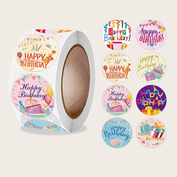 

1roll Slogan Graphic Birthday Gift Sticker, Multicolor