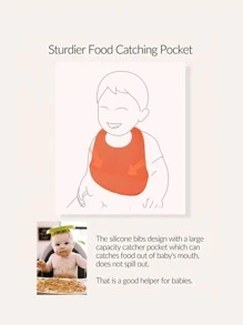 Baby Cartoon Graphic Bib - Pink - View 5