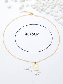 Dây chuyền với sức hấp dẫn Hình chữ nhật - Vàng - Xem 3