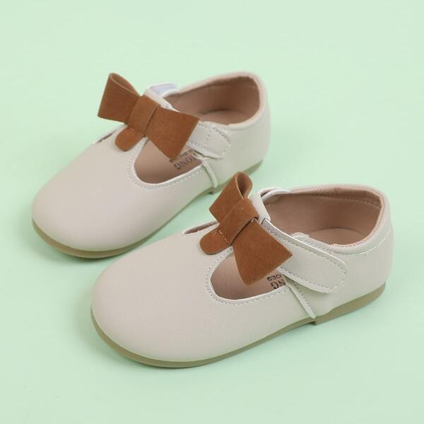 

Toddler Girls Bow Decor Mary Janes, Beige