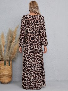 EMERY ROSE Cheetah Print Flounce Hem Dress - Multicolor - View 2