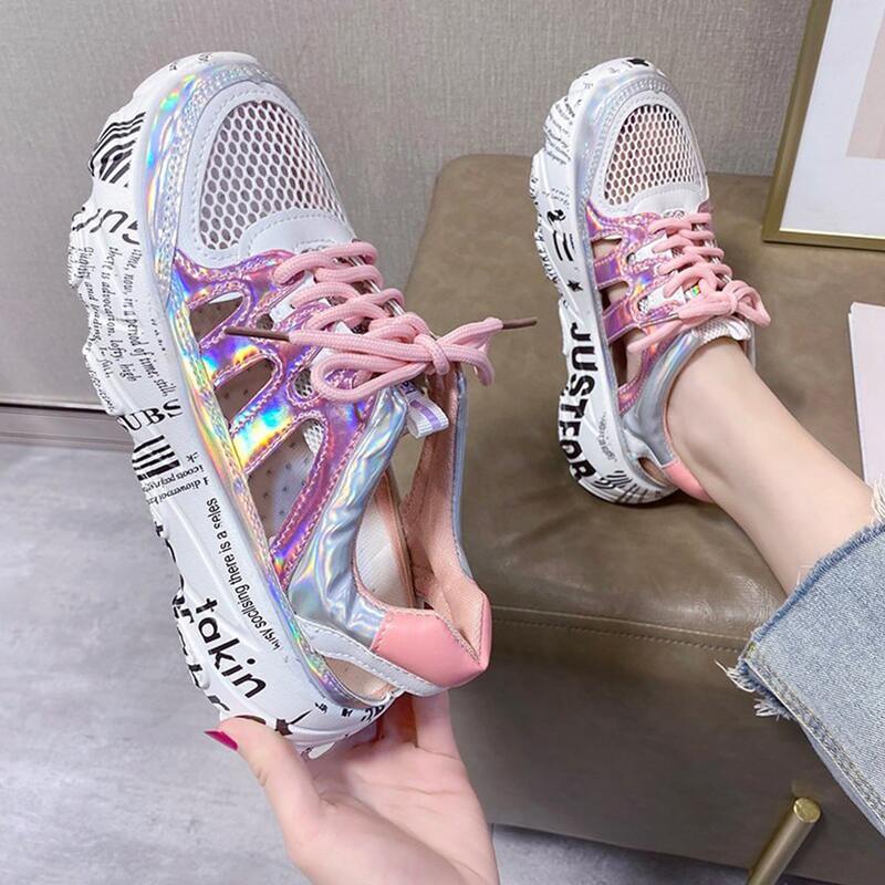 

Cut-Out Chunky Sneakers, Pink