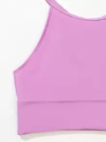 Swim Lushoire Summer Beach Leaf Pattern High Waisted Bikini - Purple - View 5