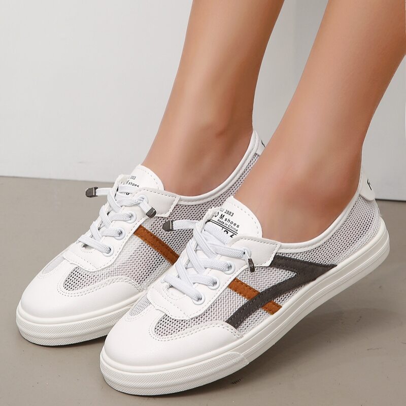 

Lace-up Front Mesh Shoes, Grey
