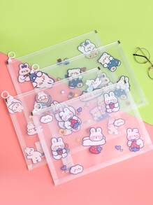 1 pieza Bolsa de archivo con estampado de dibujos animados al azar - Multicolor - Ver 1