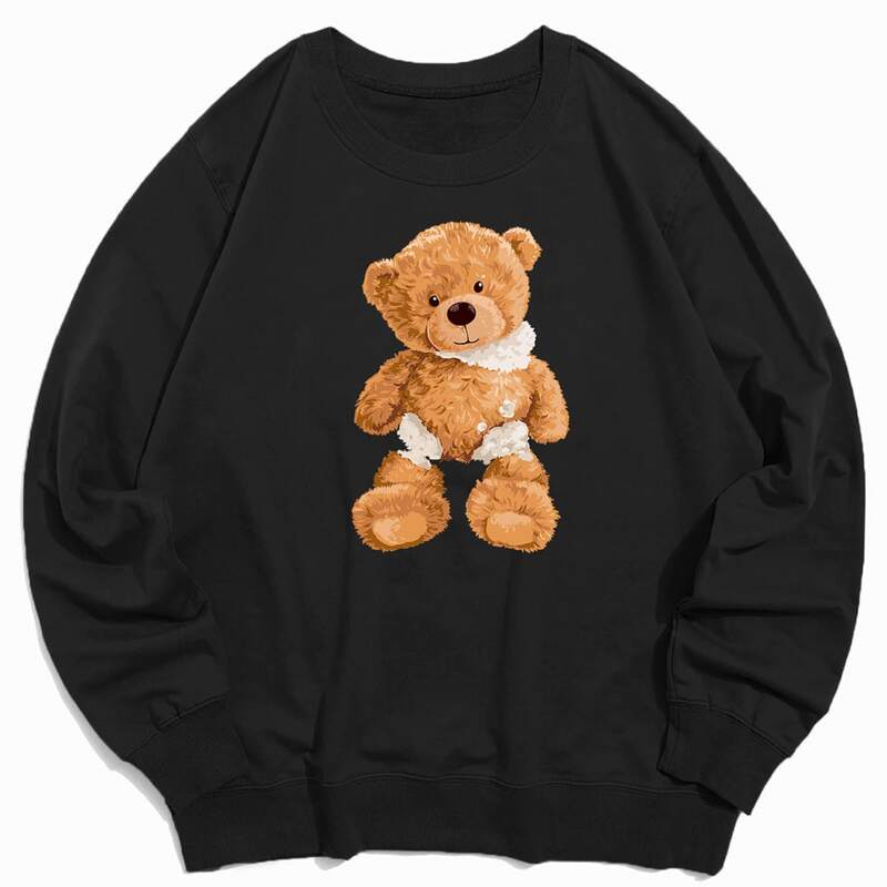 

Guys Bear Print Sweatshirt, Black