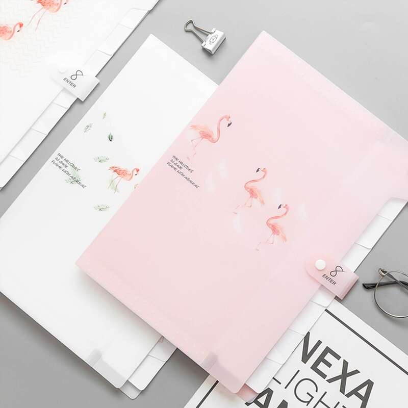 

1pc Flamingo Print Random Folder, Multicolor