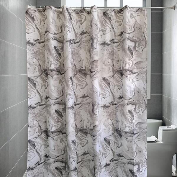 

1pc Marble Pattern Shower Curtain, Multicolor