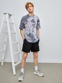 GENTILAND Men Game Console Print Drop Shoulder Tie Dye Tee - Multicolor - View 5